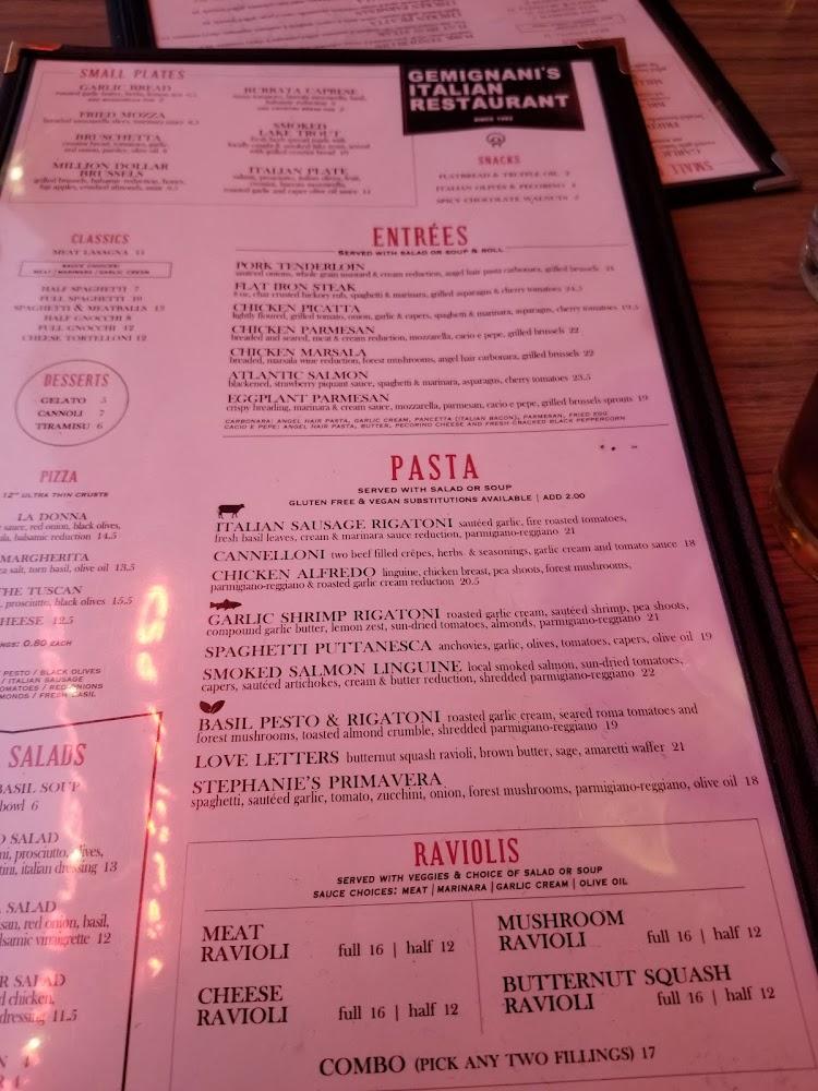 Gemignani's Italian Restaurant Menu image 2