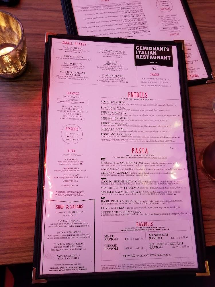 Gemignani's Italian Restaurant Menu image 3